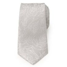 Load image into Gallery viewer, Floral Gray Men's Tie