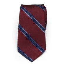 Load image into Gallery viewer, The Phillip Tie (Burgundy Stripe Men's Tie)