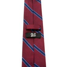 Load image into Gallery viewer, The Phillip Tie (Burgundy Stripe Men's Tie)