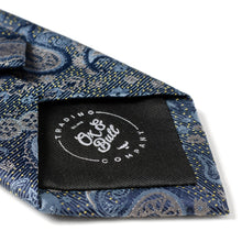 Load image into Gallery viewer, Blue & Gray Paisley Men's Tie