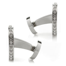 Load image into Gallery viewer, Stainless Steel Engravable Pave Edge Cufflinks