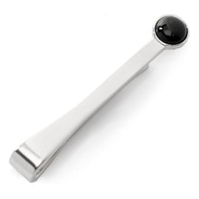 Load image into Gallery viewer, Silver and Onyx Tie Bar