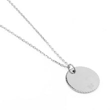 Load image into Gallery viewer, Stainless Steel Engravable Round Rope Edge Pendant Women's Box Chain Necklace
