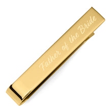 Load image into Gallery viewer, Wedding Title Engravable Gold Tie Bar