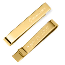 Load image into Gallery viewer, Wedding Title Engravable Gold Tie Bar