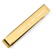 Load image into Gallery viewer, Wedding Title Engravable Gold Tie Bar