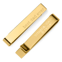Load image into Gallery viewer, Best Dad Ever Gold Engravable Tie Bar