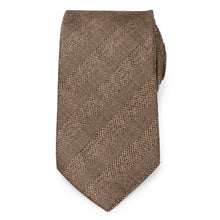 Load image into Gallery viewer, Tan Tweed Striped Linen Men's Tie