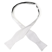 Load image into Gallery viewer, White Silk Self Bow Tie