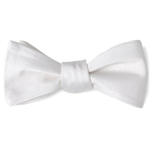 Load image into Gallery viewer, White Silk Self Bow Tie