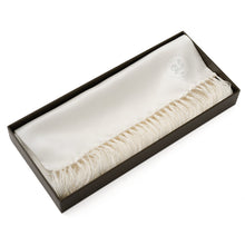 Load image into Gallery viewer, White Silk Tuxedo Scarf