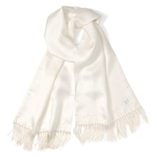 Load image into Gallery viewer, White Silk Tuxedo Scarf
