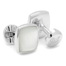 Load image into Gallery viewer, Sterling Silver Classic Cushion Mother of Pearl Cufflinks