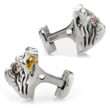 Load image into Gallery viewer, Sterling Silver with 14k Gold Vermeil Accent English Bulldog Cufflinks