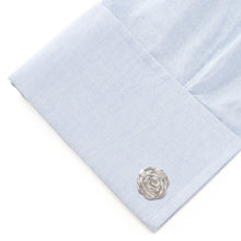 Load image into Gallery viewer, Sterling Silver Rhodium Plated Rose Cufflinks