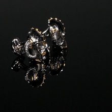Load image into Gallery viewer, Sterling Silver with 14K Vermeil Gold Viking Helmet 3D Cufflinks