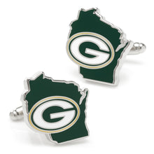 Load image into Gallery viewer, NFL Green Bay Packers State Shaped Cufflinks