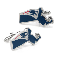 Load image into Gallery viewer, NFL New England Patriots State Shaped Cufflinks