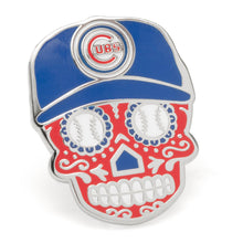Load image into Gallery viewer, MLB Chicago Cubs Sugar Skull Lapel Pin