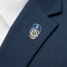 Load image into Gallery viewer, MLB LA Dodgers Sugar Skull Lapel Pin