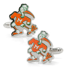 Load image into Gallery viewer, NCAA University of Miami Hurricanes Throwback Cufflinks