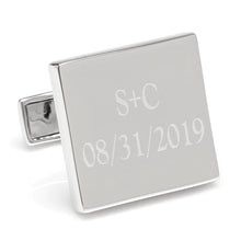 Load image into Gallery viewer, Personalized Wedding Day Engravable Square Cufflinks