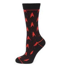 Load image into Gallery viewer, Star Trek Red Delta Shield Black Men's Socks