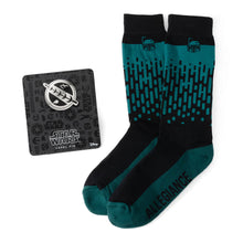 Load image into Gallery viewer, Star Wars Boba Fett Green Dress Socks and Crest Lapel Pin Gift Set