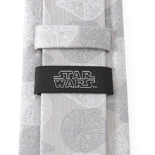 Load image into Gallery viewer, Star Wars Millennium Falcon White and Gray Checkered Tie