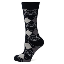 Load image into Gallery viewer, Star Wars Grogu Charcoal Gray Argyle Socks and Lapel Pin Gift Set