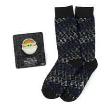 Load image into Gallery viewer, Star Wars Grogu Black Dress Socks and Lapel Pin Gift Set