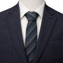 Load image into Gallery viewer, Star Wars Grogu Outline Striped Navy Tie