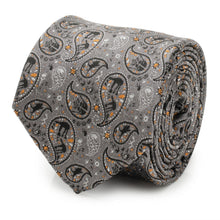 Load image into Gallery viewer, Star Wars Battle of Hoth Paisley Gray Tie