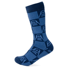 Load image into Gallery viewer, Star Wars Darth Vader Navy and Black Checkered Socks with Imperial Crest Lapel Pin Gift Set