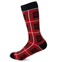 Load image into Gallery viewer, Star Wars Darth Vader Black and Red Plaid Dress Socks and Imperial Crest Lapel Pin Gift Set
