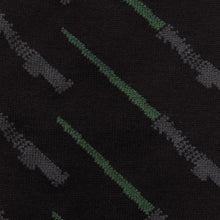 Load image into Gallery viewer, Star Wars Green and Red LIGHTSABER Pattern Black Dress Socks with Jedi Crest Lapel Pin Gift Set