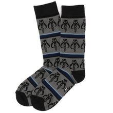 Load image into Gallery viewer, Star Wars Mandalorian 3-Pack Dress Sock and Mythosaur Lapel Pin Gift Set