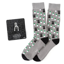 Load image into Gallery viewer, Star Wars Mandalorian and Grogu Gray Dress Socks and Lapel Pin Gift Set