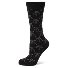 Load image into Gallery viewer, Star Wars Mandalorian Charcoal Gray Dress Socks and Mythosaur Lapel Pin Gift Set