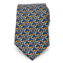 Load image into Gallery viewer, Star Wars Millennium Falcon Motif Navy Blue Tie
