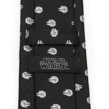 Load image into Gallery viewer, Star Wars Millennium Falcon Metallic Silver and Black Tie