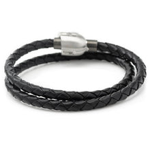 Load image into Gallery viewer, Star Wars Mandalorian Double Wrap Stainless Steel Black Bracelet