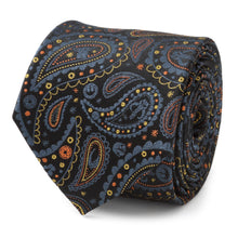 Load image into Gallery viewer, Star Wars Mandalorian Black Paisley Tie