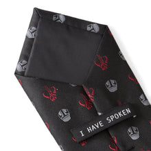 Load image into Gallery viewer, Star Wars Mandalorian and Mythosaur Red and Black Tie