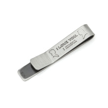 Load image into Gallery viewer, Star Wars Princess Leia and Han Solo "I Love You / I Know" Hidden Message Tie Bar