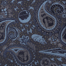 Load image into Gallery viewer, Star Wars Darth Vader Blue and Gray Paisley Tie