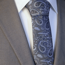 Load image into Gallery viewer, Star Wars Darth Vader Blue and Gray Paisley Tie