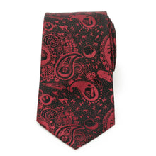 Load image into Gallery viewer, Star Wars Darth Vader Black and Red Paisley Tie