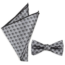 Load image into Gallery viewer, Star Wars Darth Vader Gray Polka Dot Bow Tie and Pocket Square Gift Set