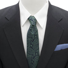 Load image into Gallery viewer, Star Wars Yoda Green and Blue Paisley Tie